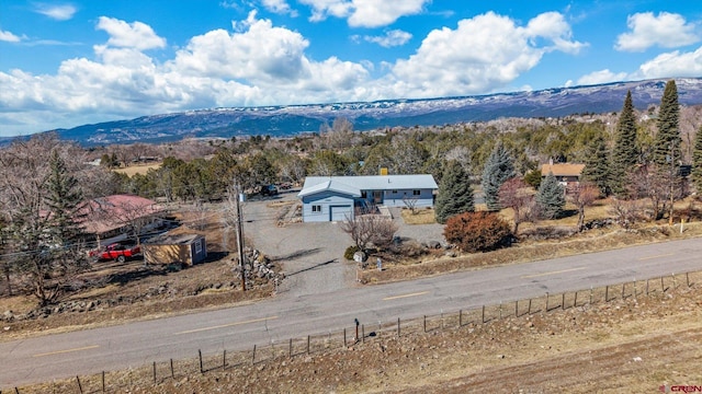 bird's eye view featuring a mountain view