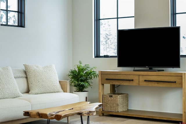 interior space featuring visible vents and light wood-style flooring