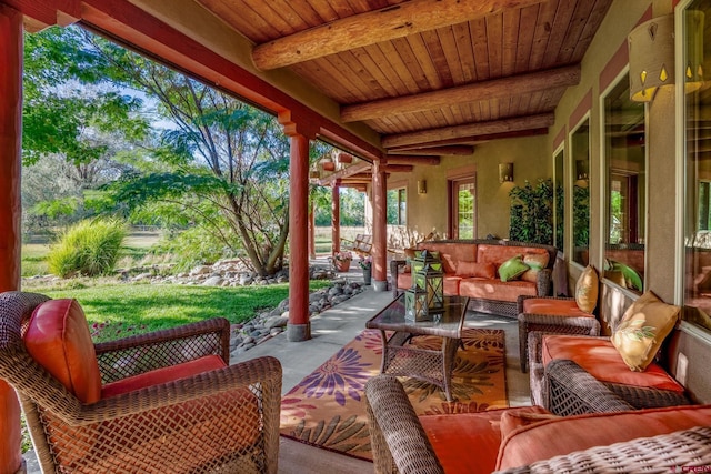 view of patio / terrace with an outdoor hangout area