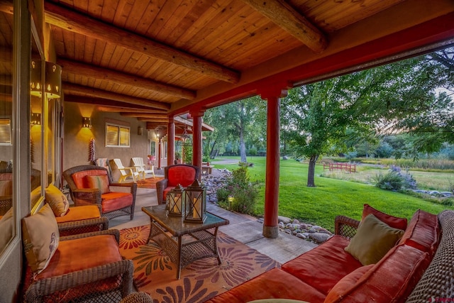 view of patio featuring an outdoor hangout area