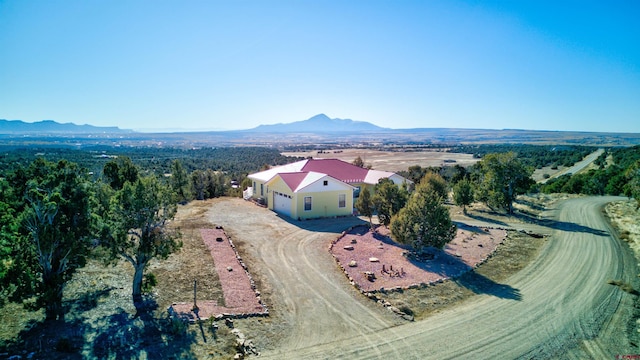 aerial view featuring a mountain view