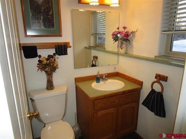half bath with toilet and vanity