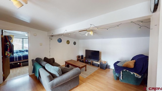 living room with wood finished floors