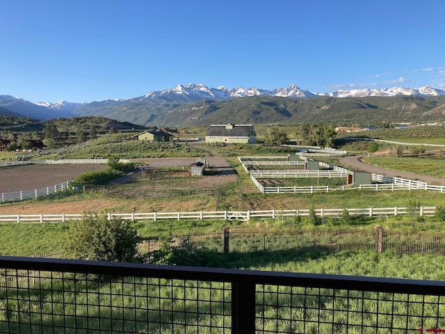mountain view with a rural view