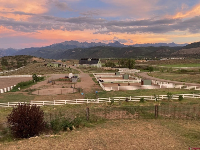 mountain view with a rural view