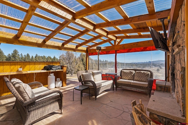 view of patio featuring an outdoor living space