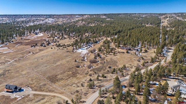 aerial view with a forest view