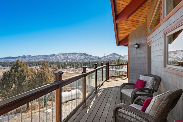 balcony with a mountain view