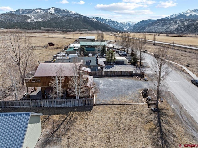 aerial view with a rural view and a mountain view