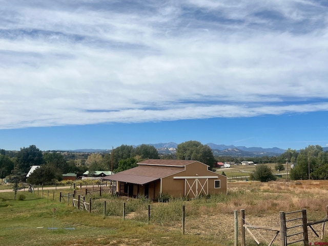 mountain view with a rural view