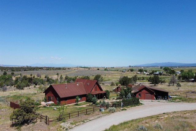 drone / aerial view featuring a rural view