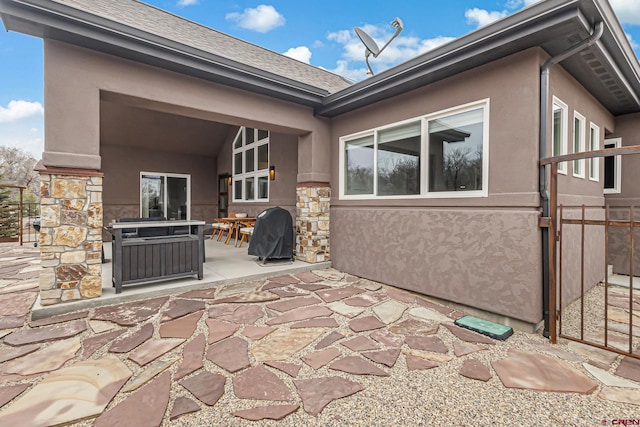 view of patio featuring area for grilling