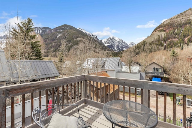 deck featuring a mountain view