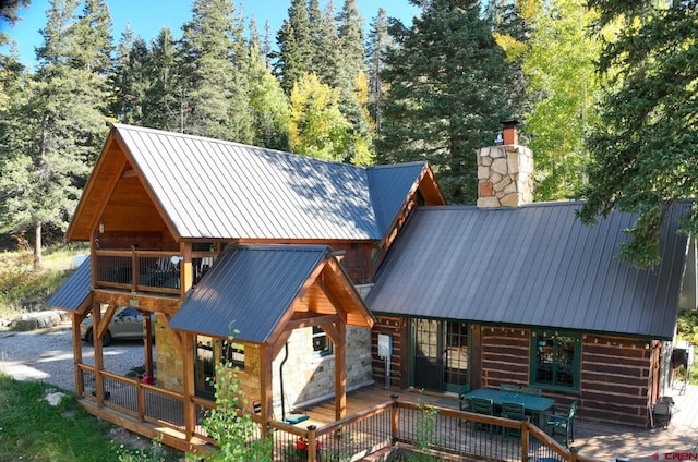 view of play area featuring a wooden deck