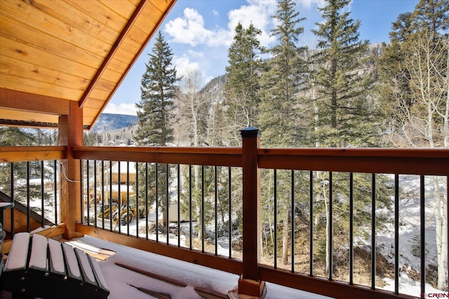 balcony with a mountain view