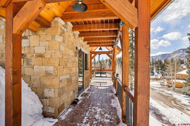 interior space featuring a mountain view