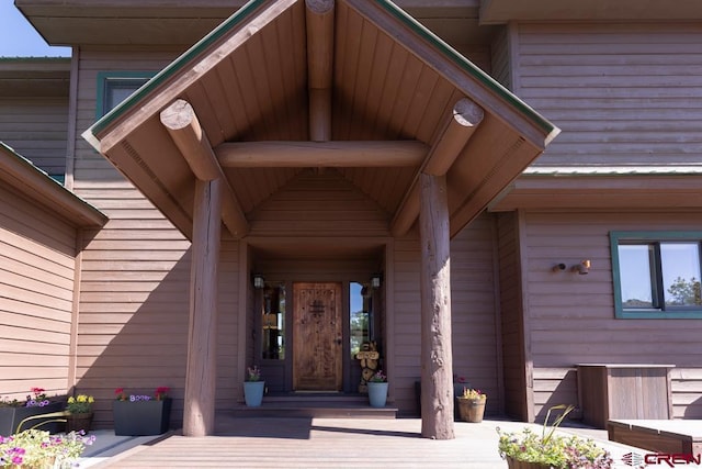 view of doorway to property