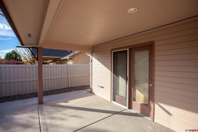 view of patio / terrace with fence