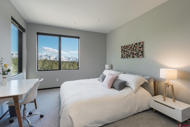 carpeted bedroom featuring baseboards