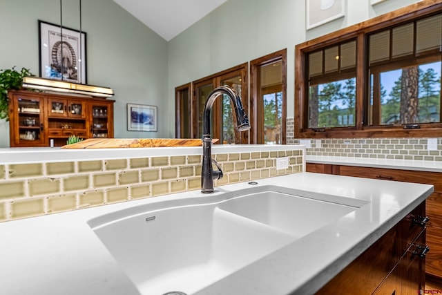 details with light countertops and a sink