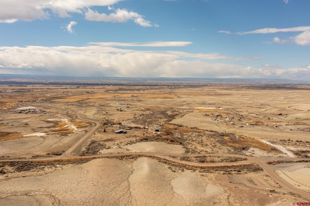 birds eye view of property with a desert view