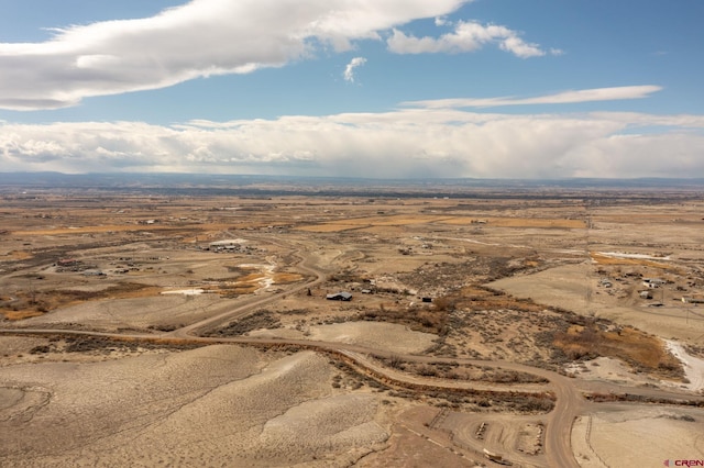 aerial view with a desert view