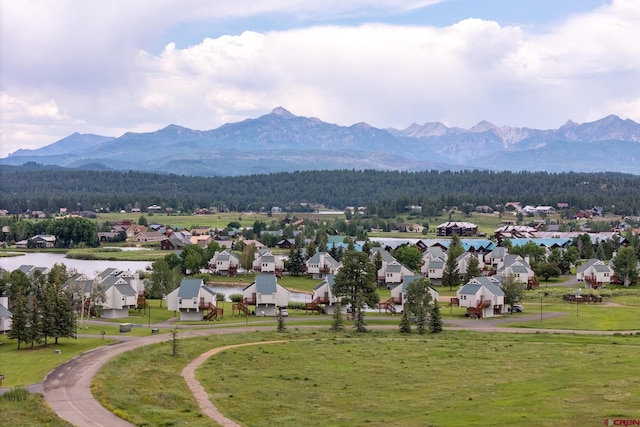 view of mountain feature with a residential view