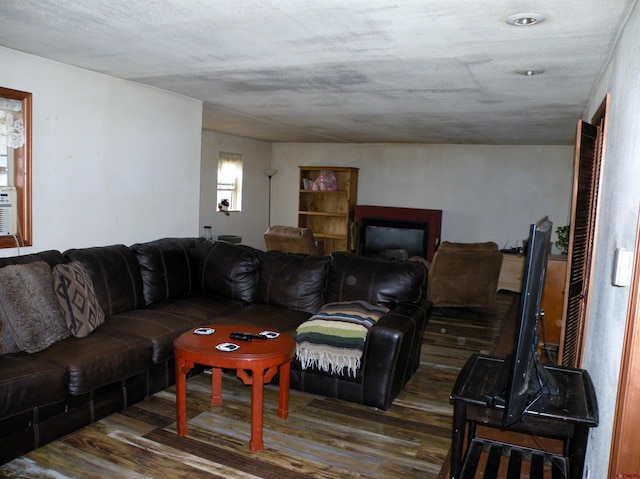 living room with wood finished floors