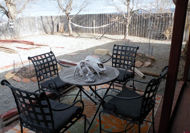 view of patio featuring a fenced backyard