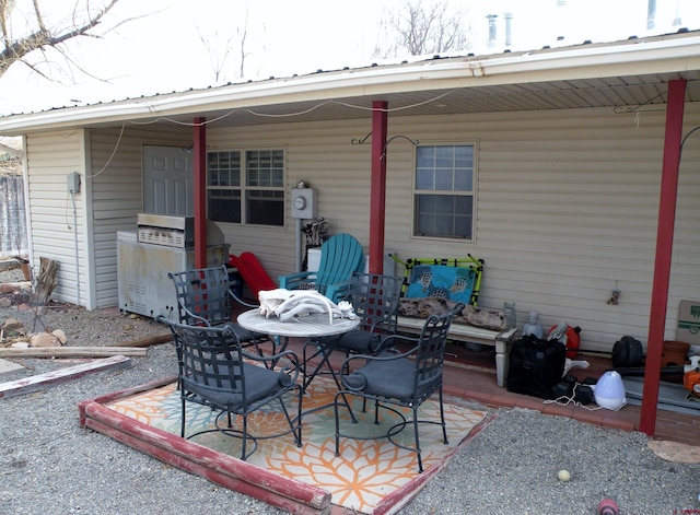 view of patio with area for grilling