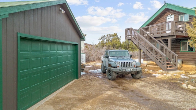 view of garage