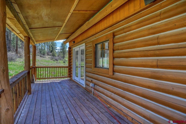 deck with french doors