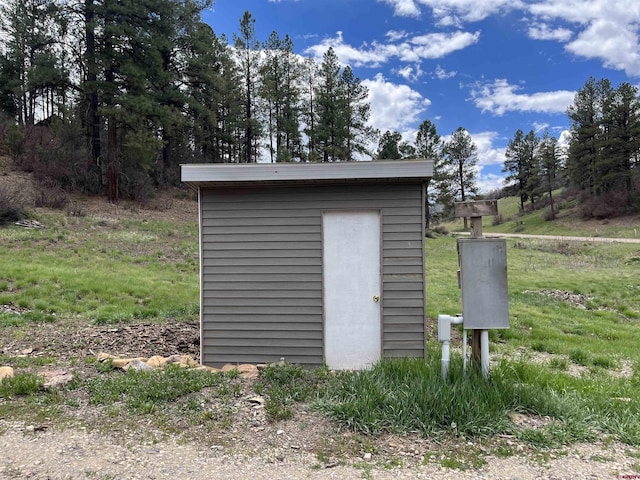 view of shed