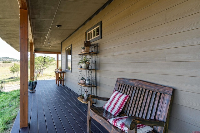 deck featuring covered porch