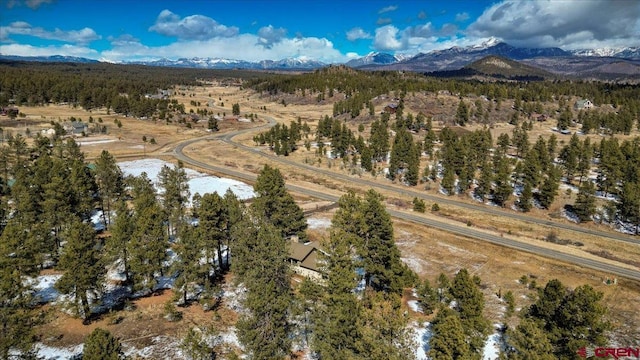 aerial view featuring a mountain view