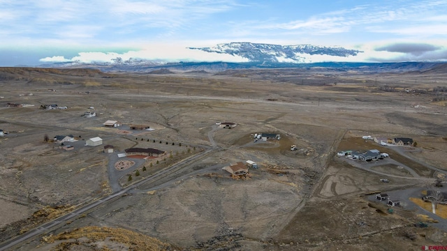 drone / aerial view with a mountain view