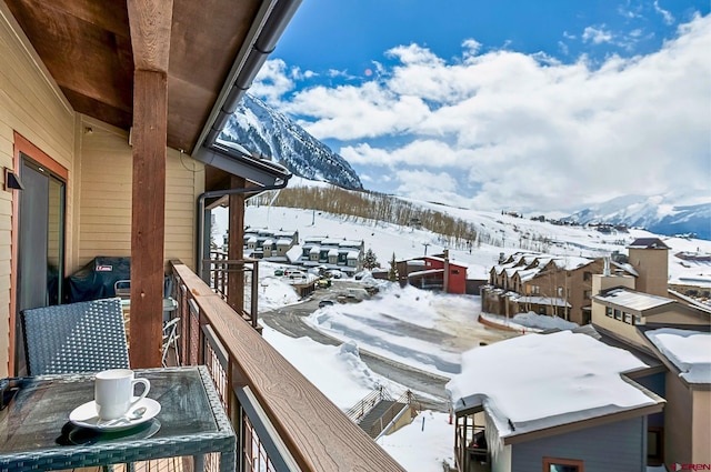 exterior space with a mountain view