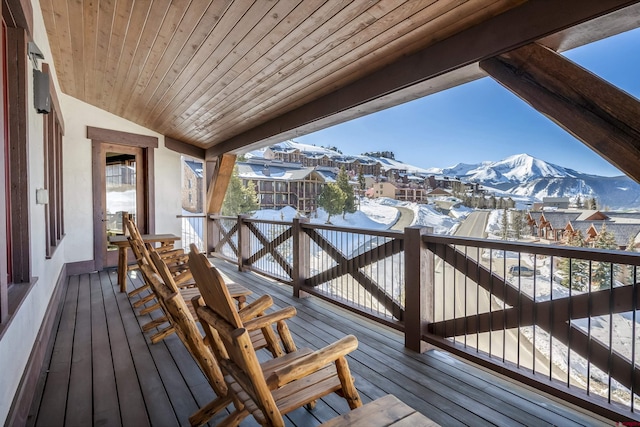 14 Hunter Hill Rd Unit C302, Mount Crested Butte, CO 81225 - snow covered deck featuring a mountain view