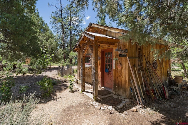 view of outbuilding featuring an outdoor structure