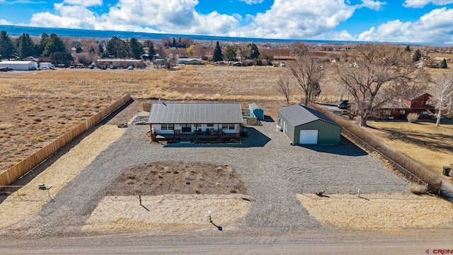 drone / aerial view featuring a rural view