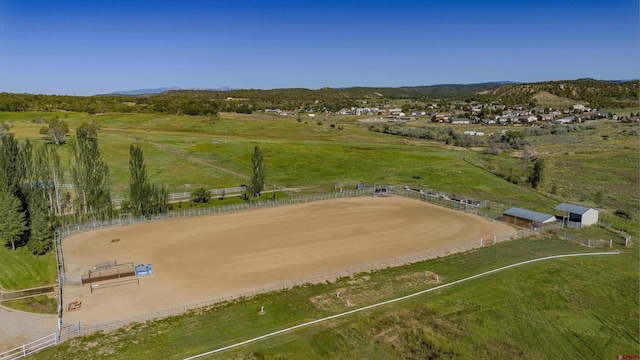 bird's eye view featuring a rural view