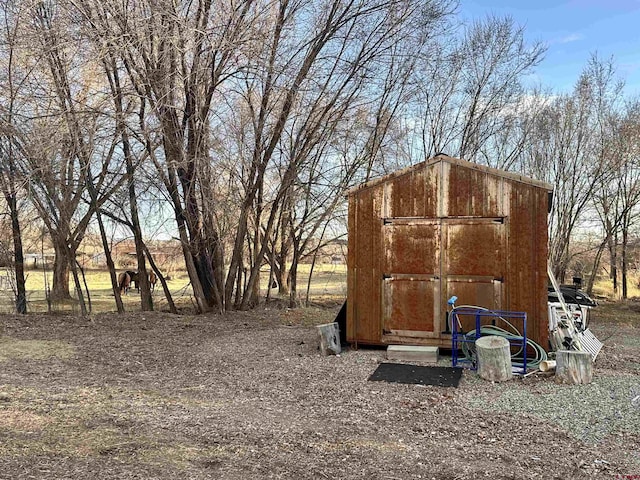 view of shed