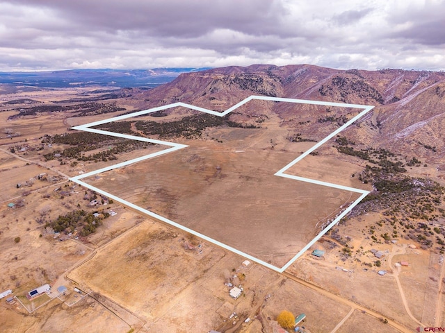 drone / aerial view with a mountain view