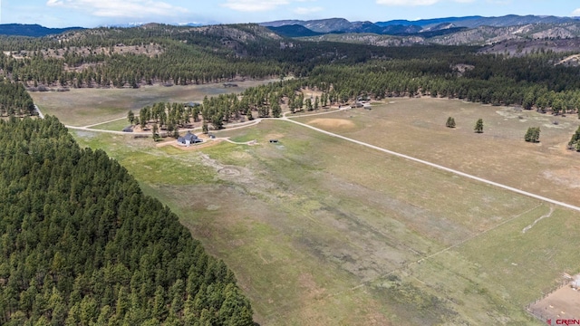 567 Bald Eagle Rd, Bayfield, CO 81122 - drone / aerial view of a mountain backdrop and a heavily wooded area