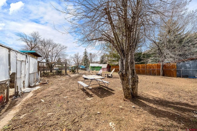 view of yard featuring fence