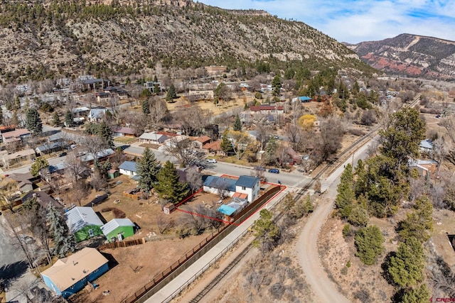 aerial view featuring a mountain view