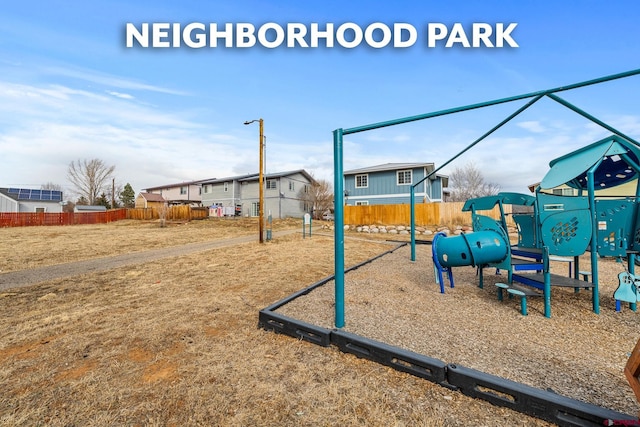 communal playground with fence