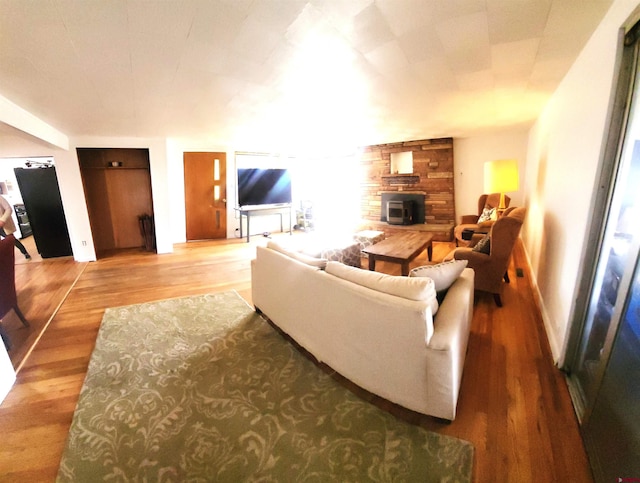 living room featuring light wood-type flooring