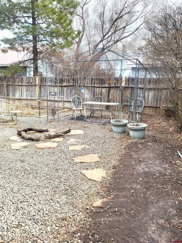 view of yard featuring fence