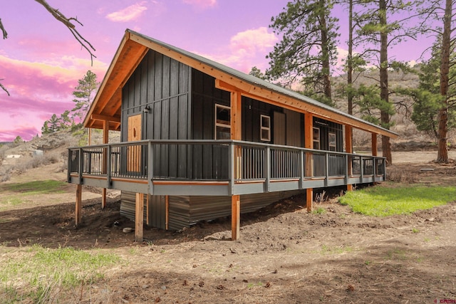 view of home's exterior featuring board and batten siding